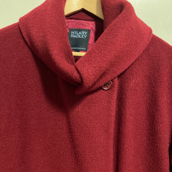 Hilary Radley deep Red Alpaca Coat size 4 - Picture 2 of 4